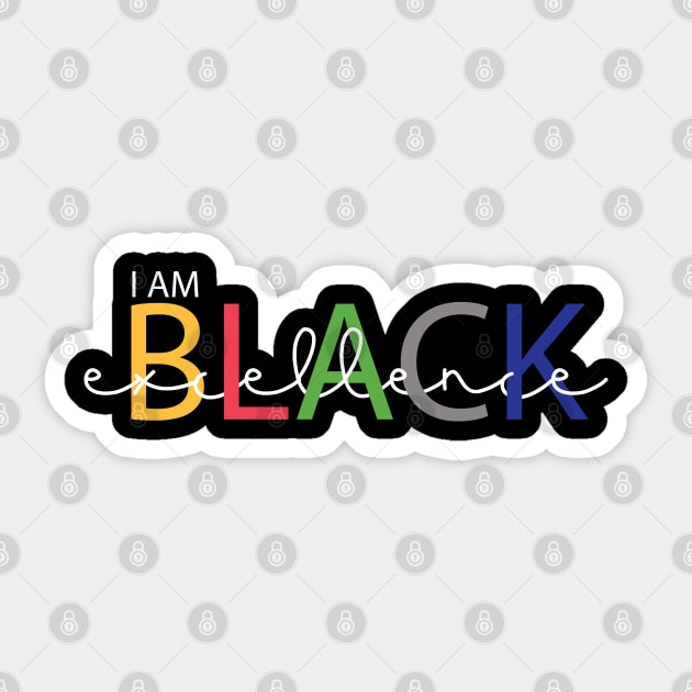 I am black excellence Sticker by UrbanLifeApparel
